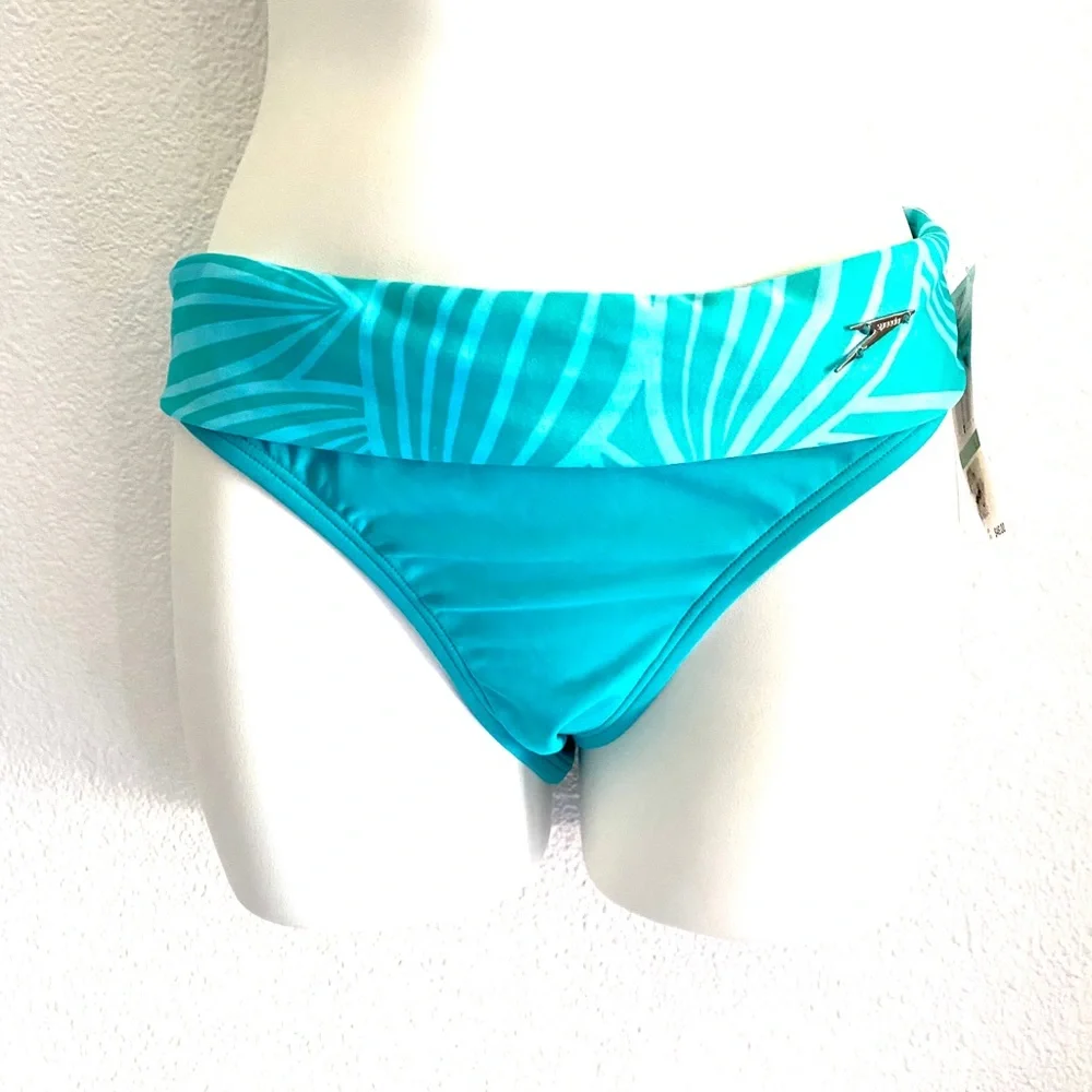 speedo teal blue high rise bikini bottom - L - Picture 1 of 8